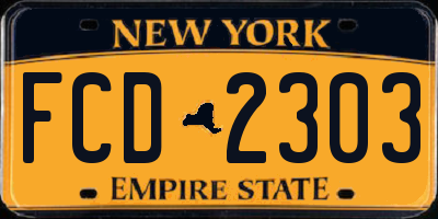 NY license plate FCD2303