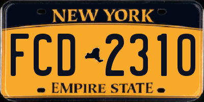 NY license plate FCD2310