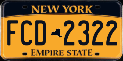 NY license plate FCD2322