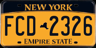 NY license plate FCD2326