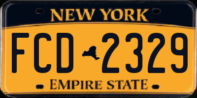 NY license plate FCD2329