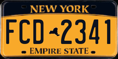 NY license plate FCD2341