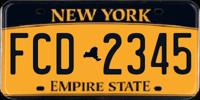 NY license plate FCD2345