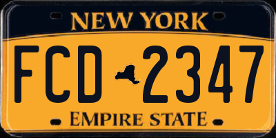 NY license plate FCD2347