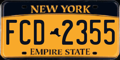 NY license plate FCD2355