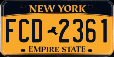 NY license plate FCD2361