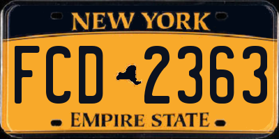 NY license plate FCD2363