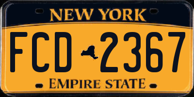 NY license plate FCD2367