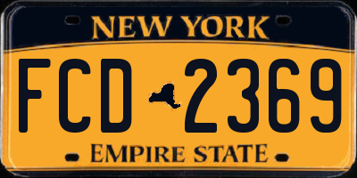 NY license plate FCD2369