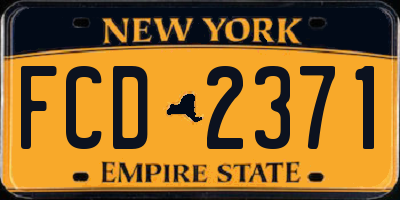 NY license plate FCD2371