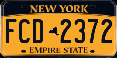 NY license plate FCD2372