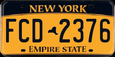 NY license plate FCD2376