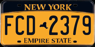 NY license plate FCD2379