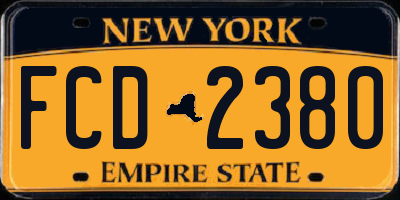 NY license plate FCD2380