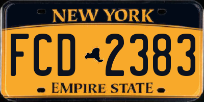 NY license plate FCD2383