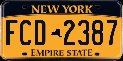 NY license plate FCD2387