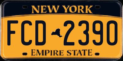 NY license plate FCD2390
