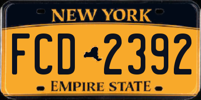NY license plate FCD2392