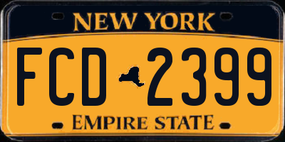 NY license plate FCD2399