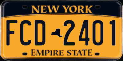 NY license plate FCD2401