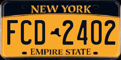 NY license plate FCD2402
