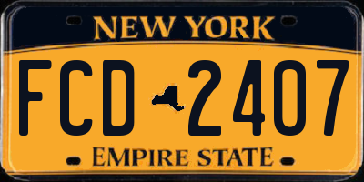 NY license plate FCD2407
