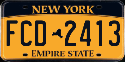 NY license plate FCD2413