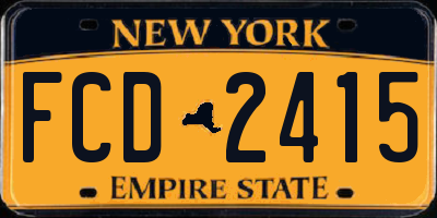 NY license plate FCD2415