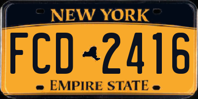 NY license plate FCD2416