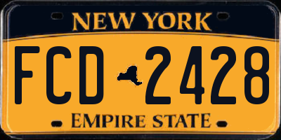 NY license plate FCD2428
