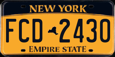 NY license plate FCD2430