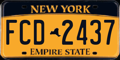 NY license plate FCD2437
