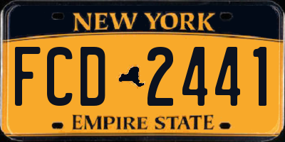 NY license plate FCD2441