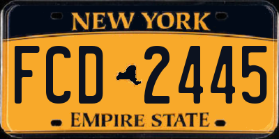 NY license plate FCD2445