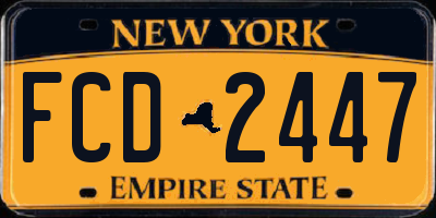NY license plate FCD2447