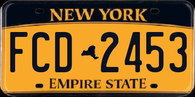 NY license plate FCD2453