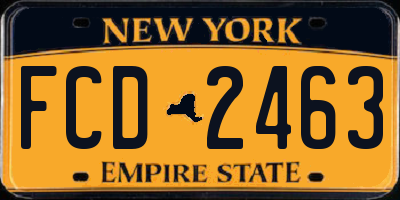 NY license plate FCD2463