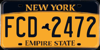 NY license plate FCD2472