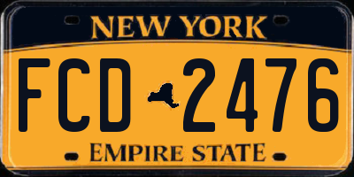 NY license plate FCD2476
