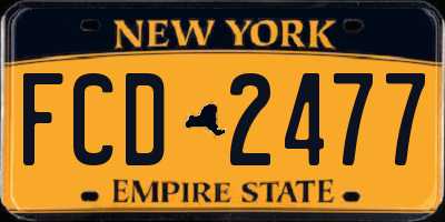 NY license plate FCD2477