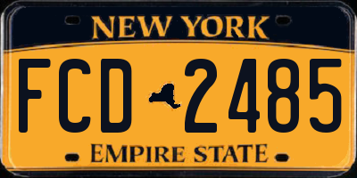 NY license plate FCD2485