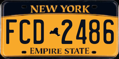 NY license plate FCD2486