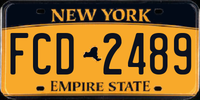 NY license plate FCD2489