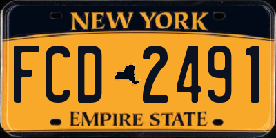NY license plate FCD2491