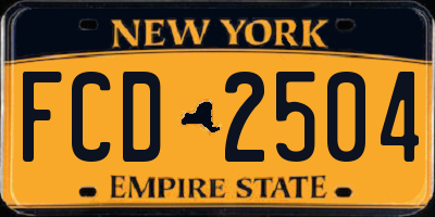 NY license plate FCD2504