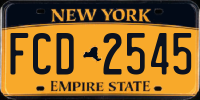 NY license plate FCD2545