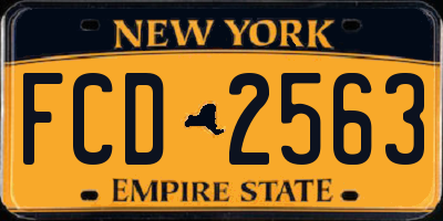 NY license plate FCD2563