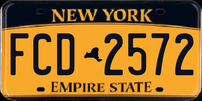 NY license plate FCD2572