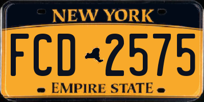 NY license plate FCD2575