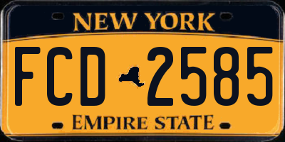 NY license plate FCD2585
